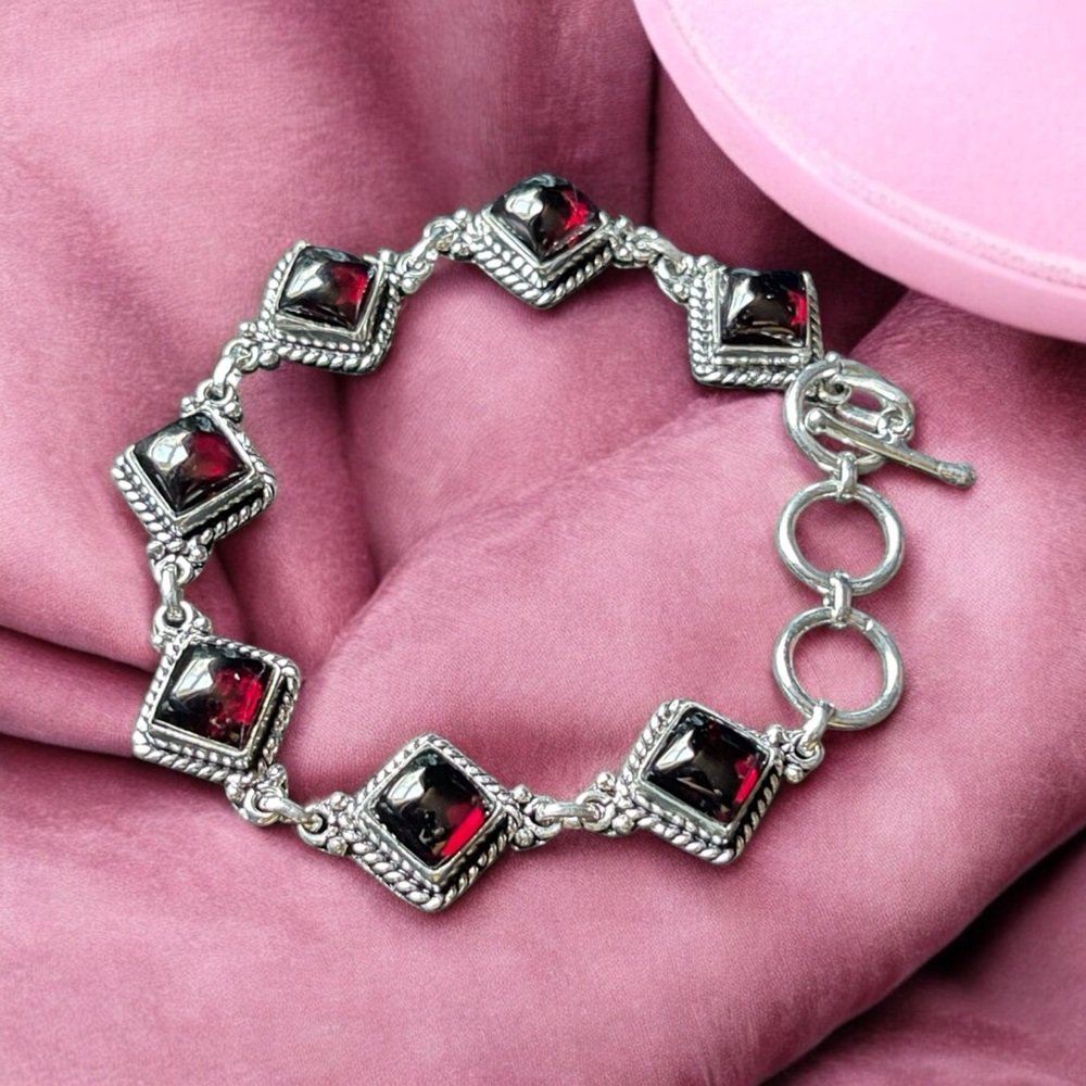 Alloy Metal Garnet Bracelet